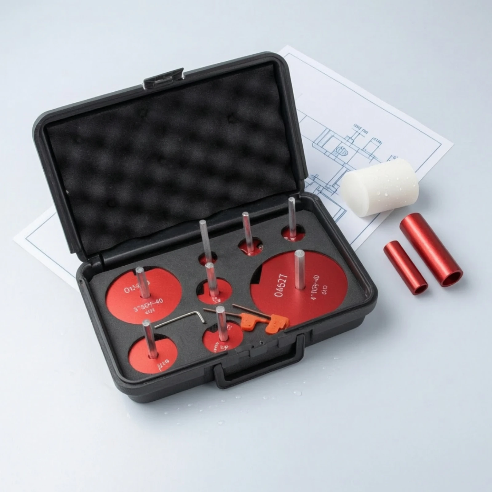 8 Pieces Pipe Fitting Reamer Kit Hexagonal Socket Saver Set Pipe Reamer with Carrying Case Heavy-Duty Plumbing Kit for Plumbers
