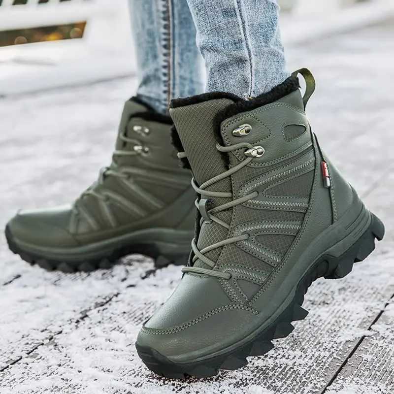 XG 2025 Winter Snow Boots for Men Plush Lining Outdoor Sport Shoes Women Waterproof Anti-Slip Trekking Hiking Shoes size 36-45