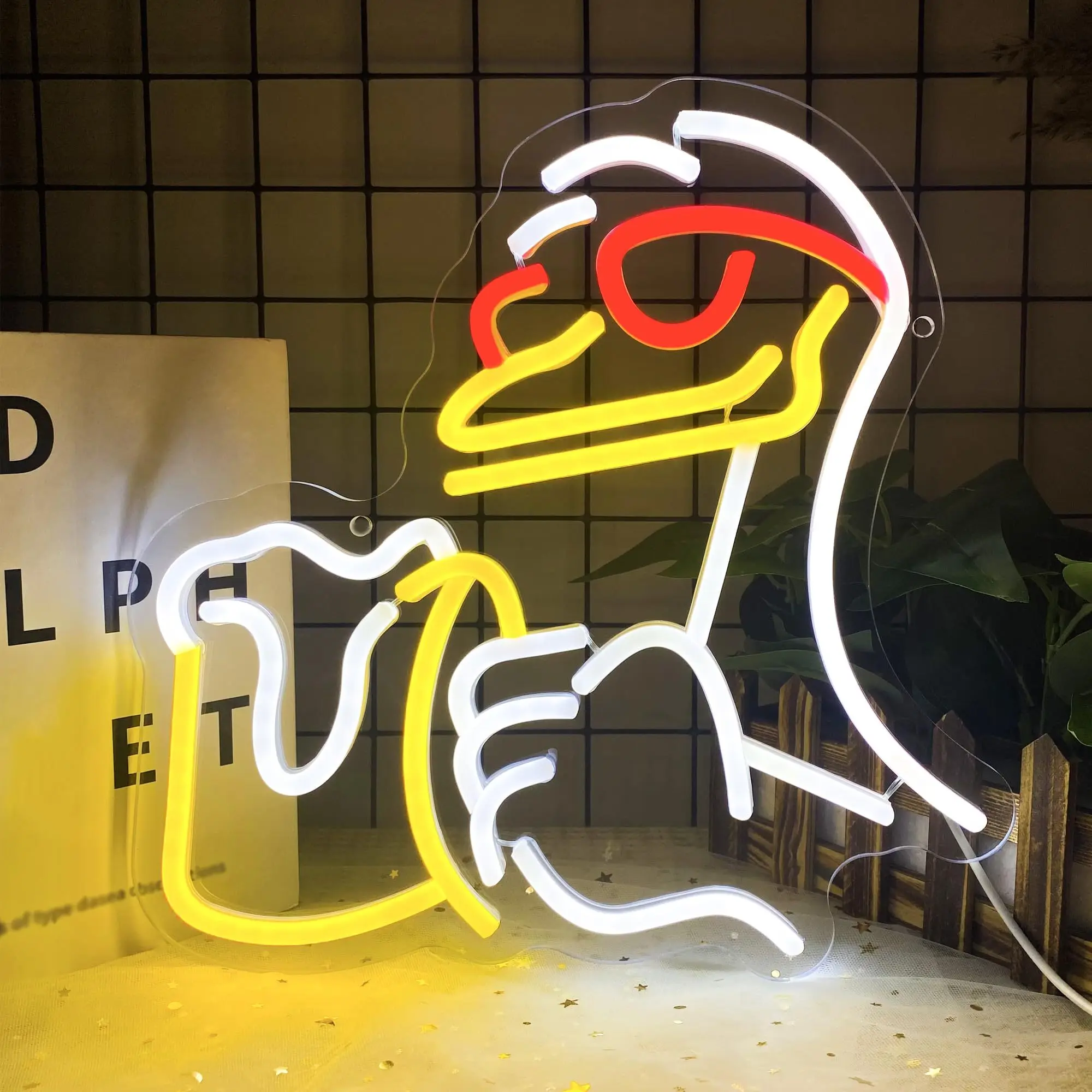 

Duck Drinks Beer LED Neon, USB Powered Dimmable LED Neon, Suitable for Bars, Parties, Men's Cave Wall Art