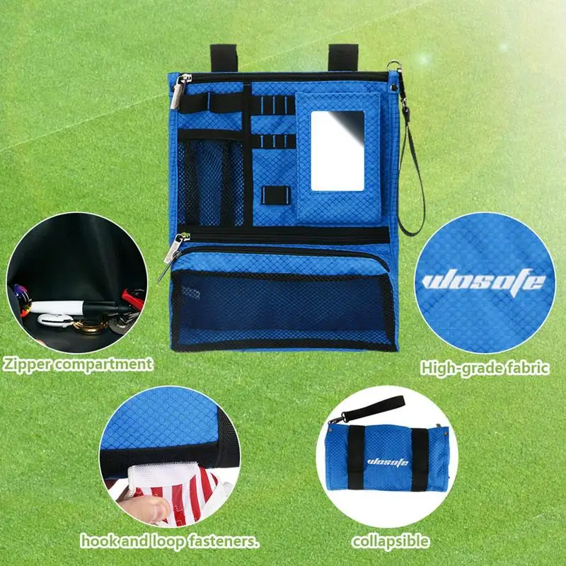 Golf Ball Bag Pouch Golf Mini Pouch Organizer Bag Zippered Valuables Bag Foldable Storage Bag Durable Multifunctional Golf bag