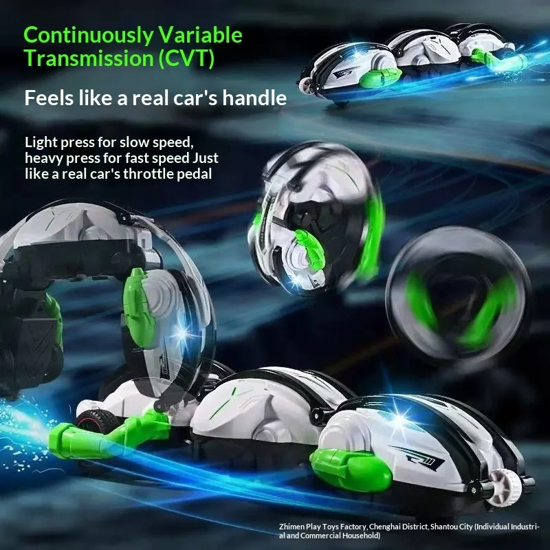 OEM 2.4G Remote Control Stunt Car 6-Wheel Rolling Racing Light-Up Transformable Tumbling Rechargeable Toy Vehicle for Kids