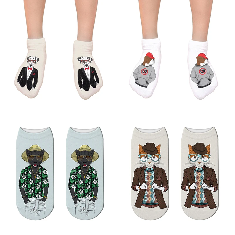 

Novelty Funny Personal Animal Short Socks Harajuku Kawaii Happy Casual Couple Foot Naked Socks Fashion New Street Trend Socks