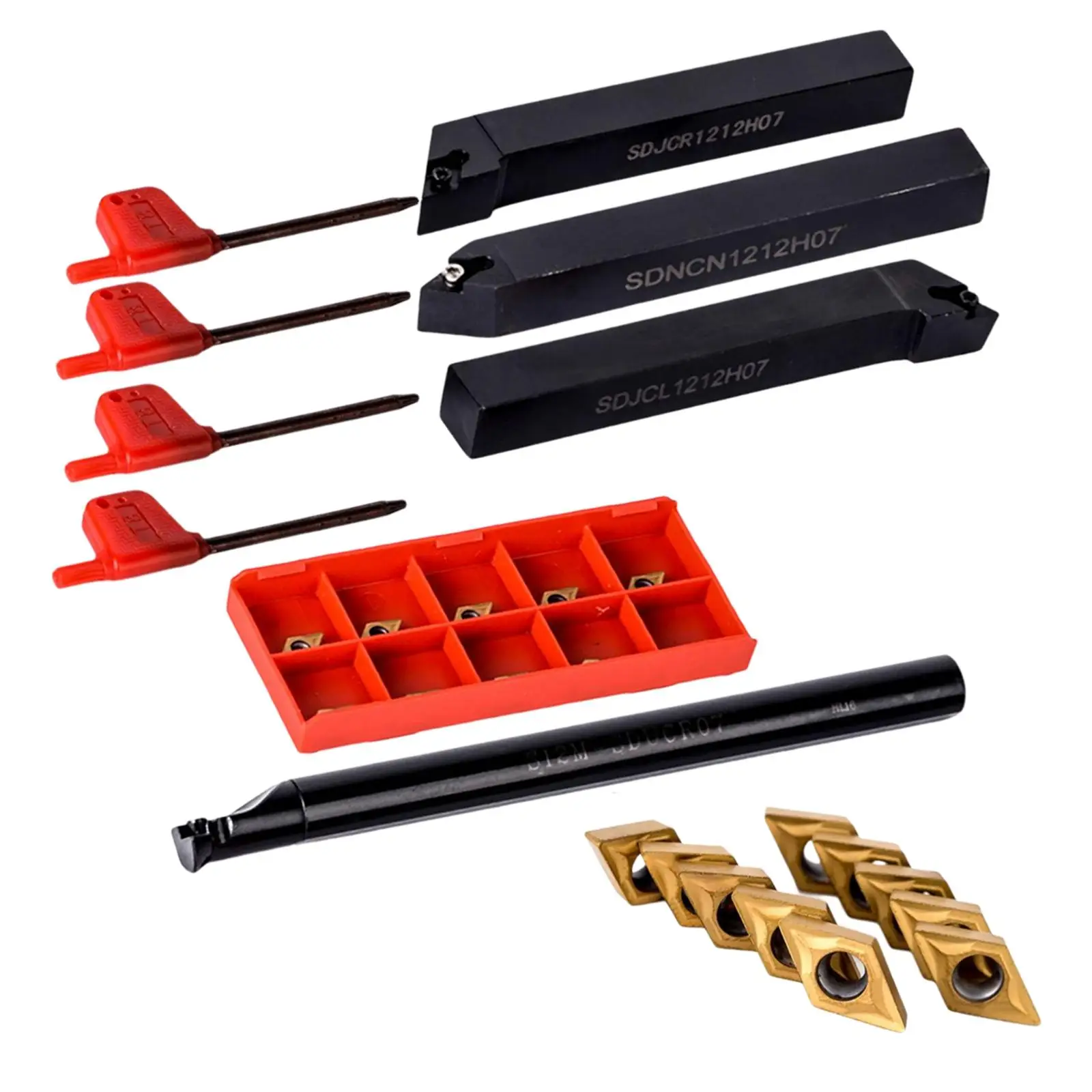 

18 шт. держатель токарного инструмента DCMT070204 лезвия и гаечный ключ с твердосплавной вставкой