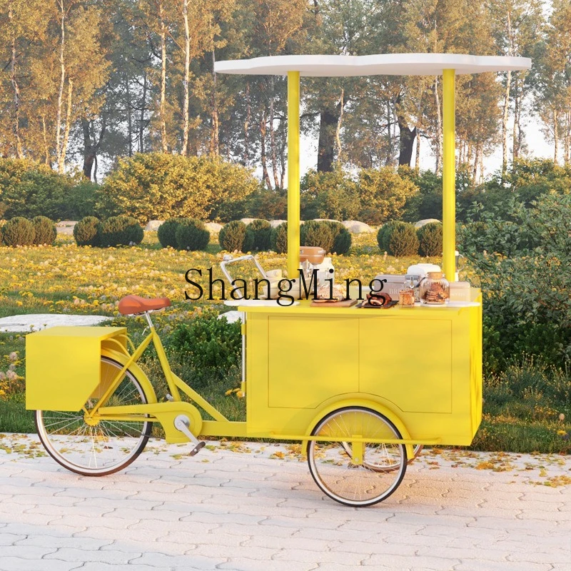 

ZYY stall snack truck night market three-wheeled cart with umbrella movable stall selling food truck