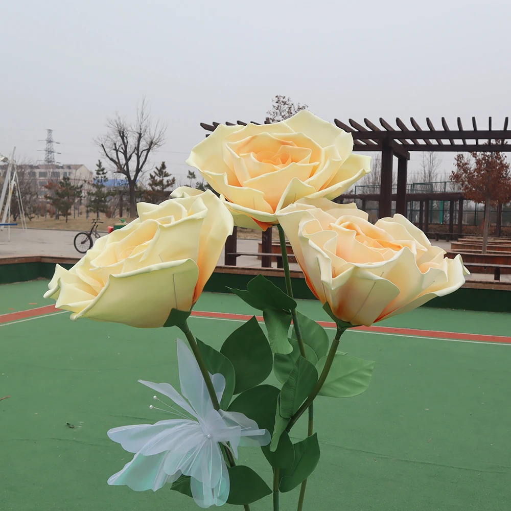 

Large Handmade Foam Rose Simulation Flower Bouquet Outdoor Wedding Supplies Shopping Mall Window Display Festive DIY Decoration