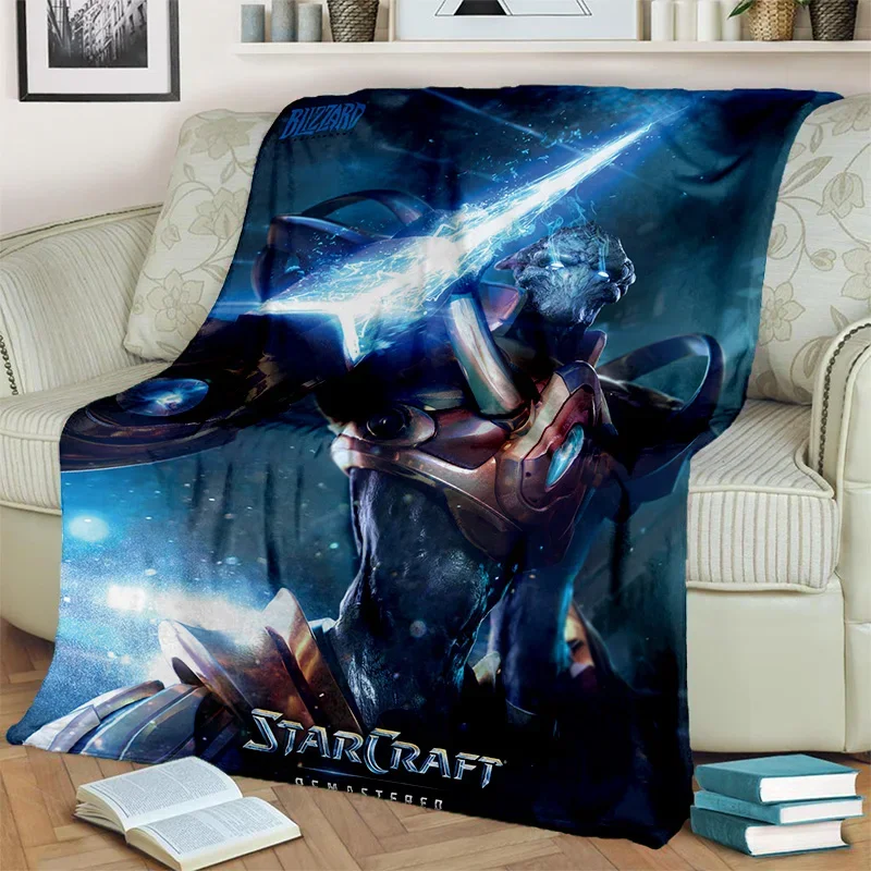3D Retro Game StarCraft Gamer Blanket,Soft Throw Blanket for Home Bedroom Bed Sofa Picnic Travel Office Rest Cover Blanket Kids