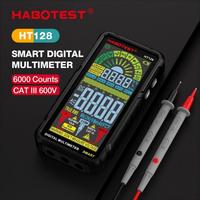 HABOTEST HT128 Digital Multimeter Smart Anti-burn Rechargeable Meter 6000 Counts Voltmeter NCV Tester 4.88 inch LCD Backlit