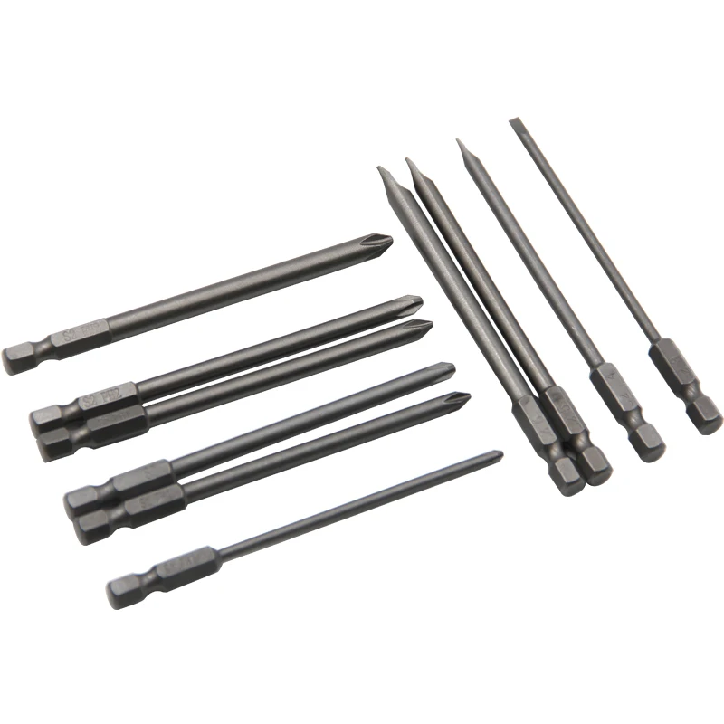 10pc Cross 100mm Hexagonal Handle Screwdriver Set Magnetic Straight Extended Screwdriver Electric Tool Accessories