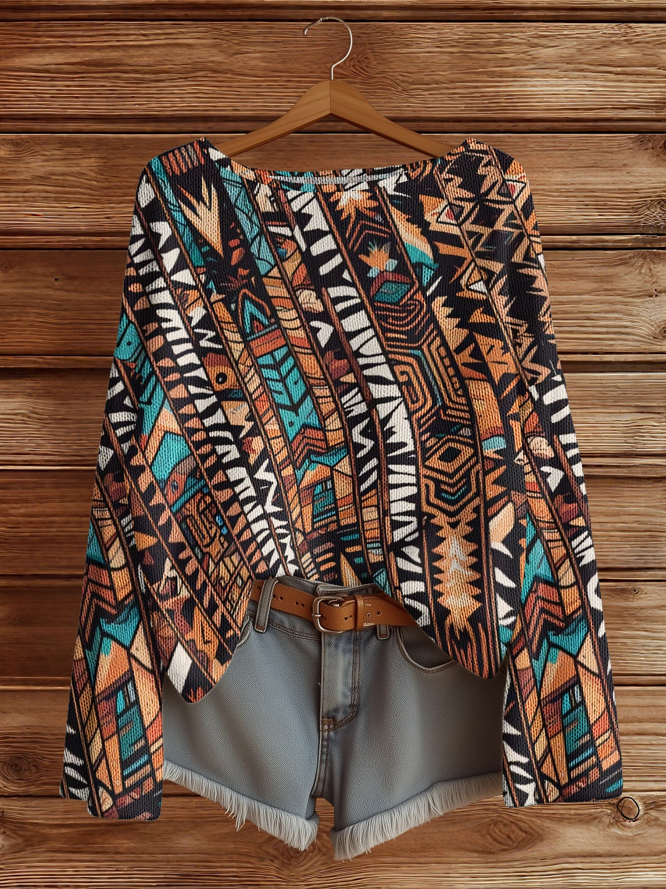 

Vintage sweater Autumn Winter tribal Pullover bohemian Sweater For Women Casual Knitwear Female Clothing Soft Streetwear Tops
