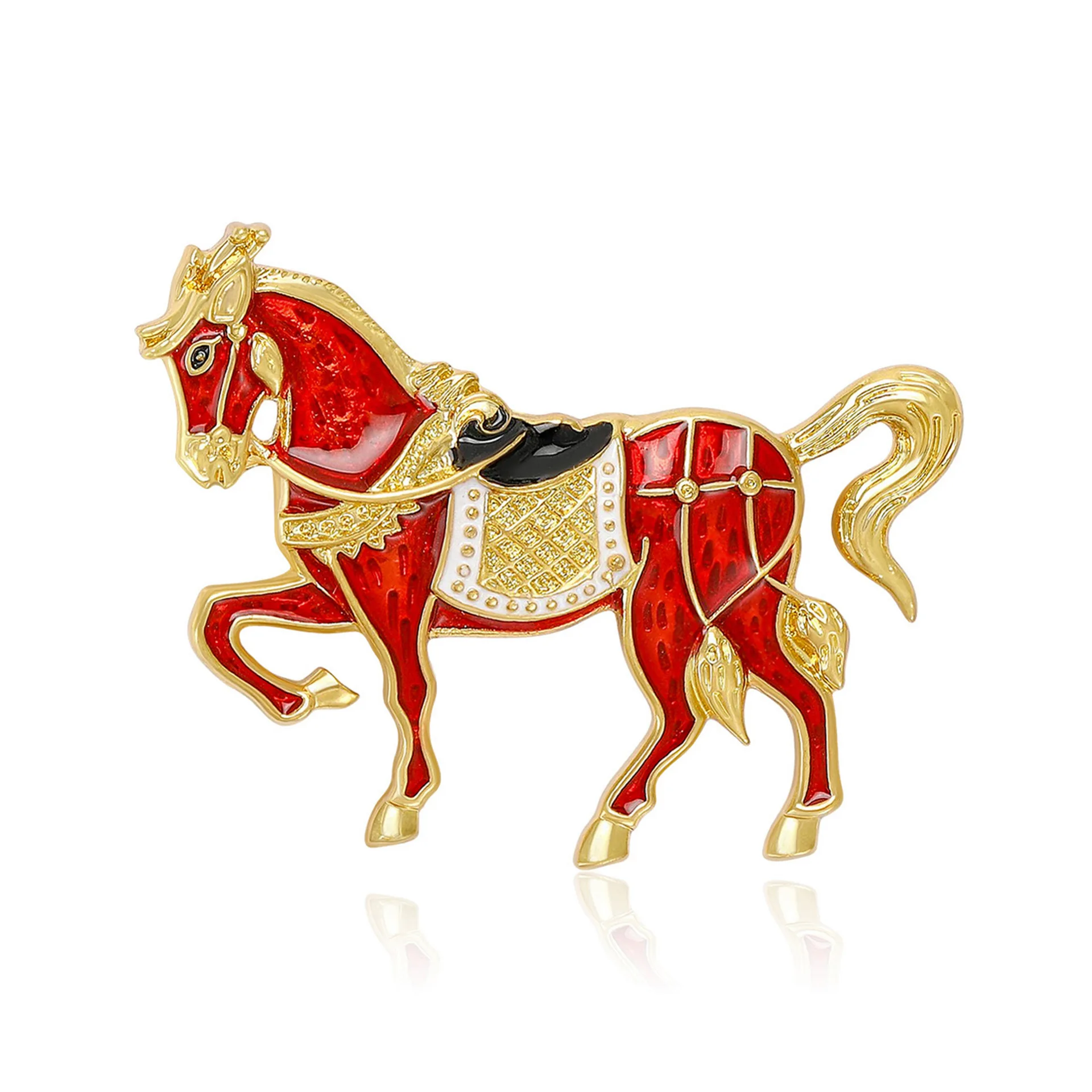 

Fashionable And Simple Enamel Oil Drip Horse Brooch, Universal Badge Pin For Women, 2-color Event Party Backpack Decoration