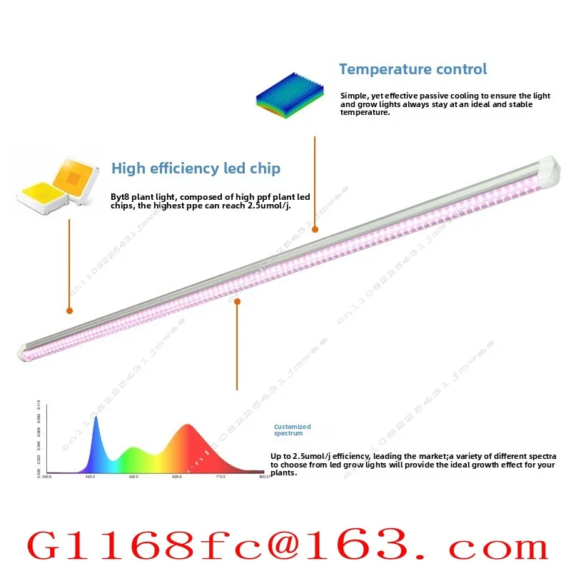 Plant Growth Lamp Tube T8 Supplementary Light Strip 15w Rainforest Double Row Red and Blue Tissue Culture Lamp 18w Watt
