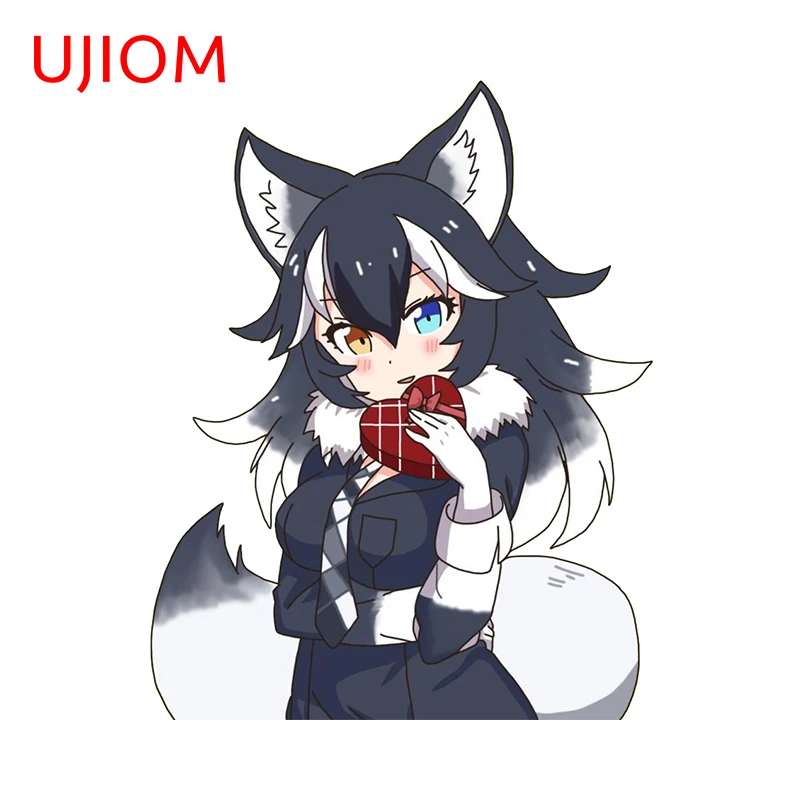 UJIOM 13cm X 8.4cm Lovely Kitten Furry Girl Wall Sticker Nice Bathroom Living Room Posters Decal Funny Home Decoration Murals