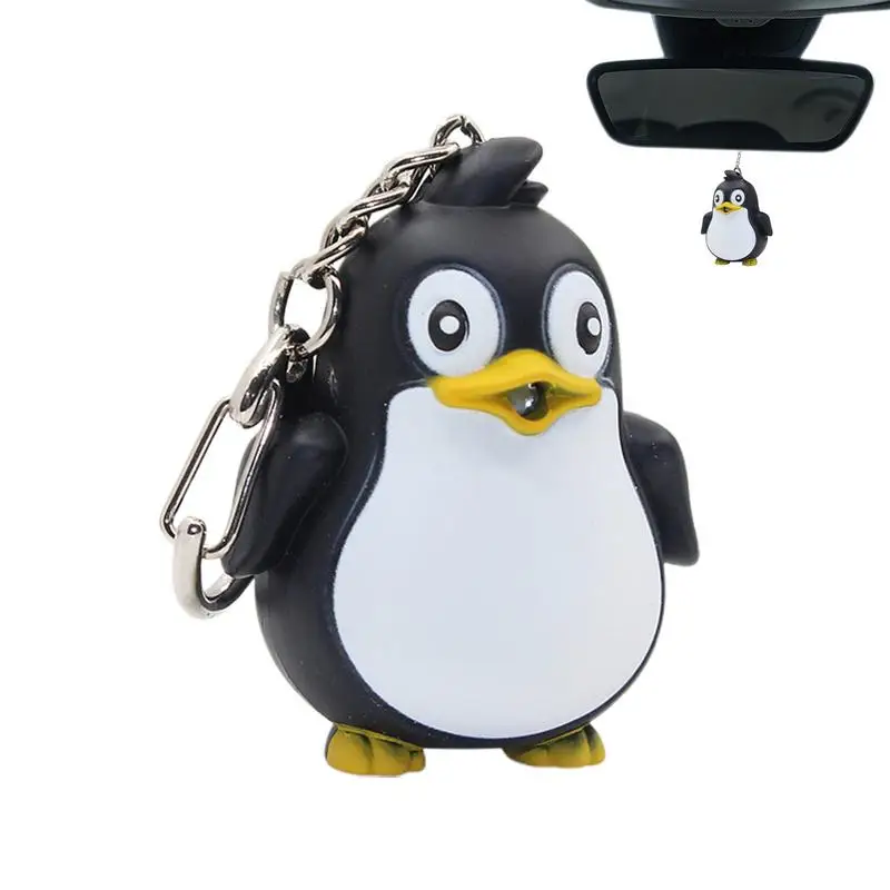 

Penguin Keychain Adorable Pendant For Handbag Penguin Keychain Car Keys Pendant Sound LED Keychain Couple Charm For Women Girls