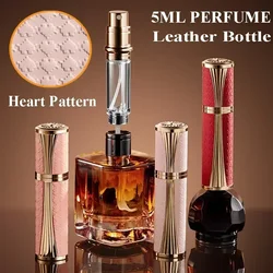 5ml Leather Perfume Atomizer for Travel Portable Liquid Cosmetics Container Alcochol Mini Empty Perfume Refillable Spray Bottles