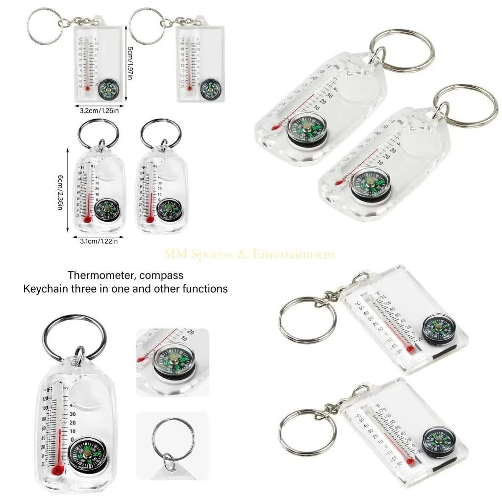 

31BE RIED GEARTING COMSCES Thermometers Keyring для похода Compasses Keyring подвесные термометры.