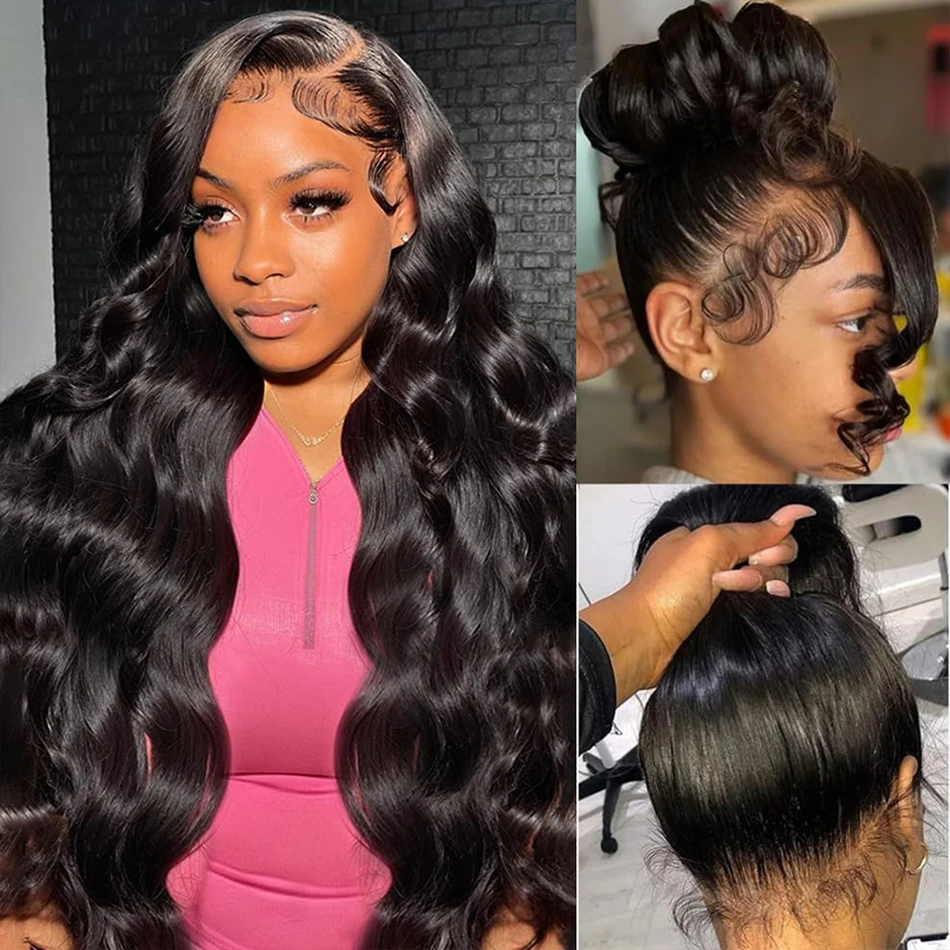 

360 Full Lace Front Human Hair Wigs Body Wave Lace Frontal Wigs 200 High Density Brazilian Remy Preplucked Wig For Women