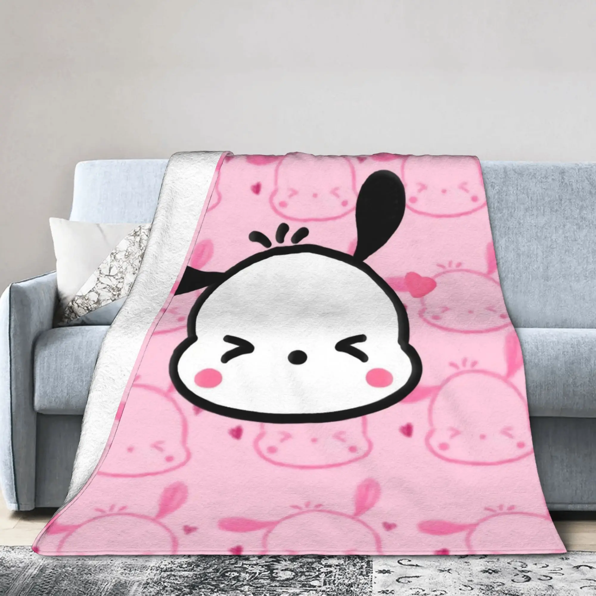 

Одеяло Pochacco с милой собакой, фланелевое текстильное декоративное дышащее легкое тонкое одеяло для дома, путешествий, покрывала