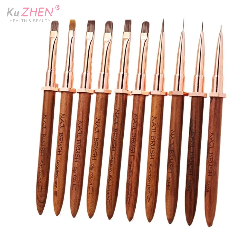 1PC  Nail Brushes Sandalwood Nail Art Brushes Pen Rack Design Painting Nail Design Pen Detail Brush Drawing Tool Manicure Pen