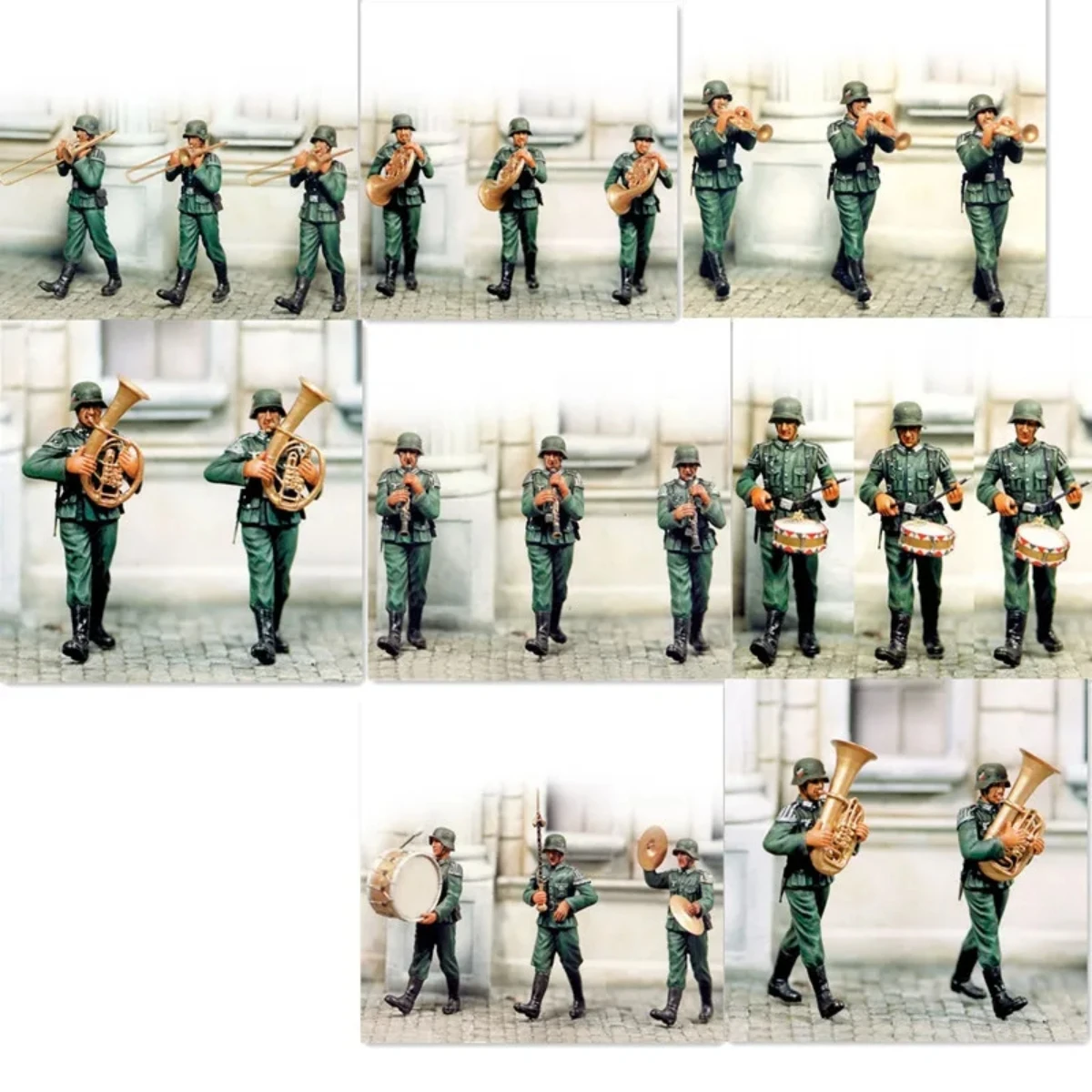1/35 resin soldier model GK German band (22 figures) unassembled and unpainted DIY kit 824R