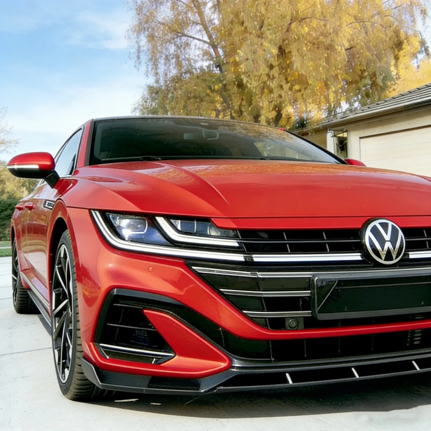 Mxton Style Car Front Splitter For Volkswagen Arteon R-Line Sedan Shooting Brake Mk1 Facelift 2020-2025 Bumper Canard Cover Trim