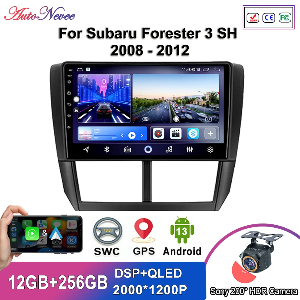 

Android 13 Multimedia For Subaru Forester 3 SH 2008 - 2012 Car Player GPS Stereo Navigation Auto Radio Screen No 2Din Head Unit