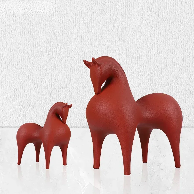 New Chinese modern horse art abstract resin ornaments Home accessories porch living room luxury wine cabinet decoration