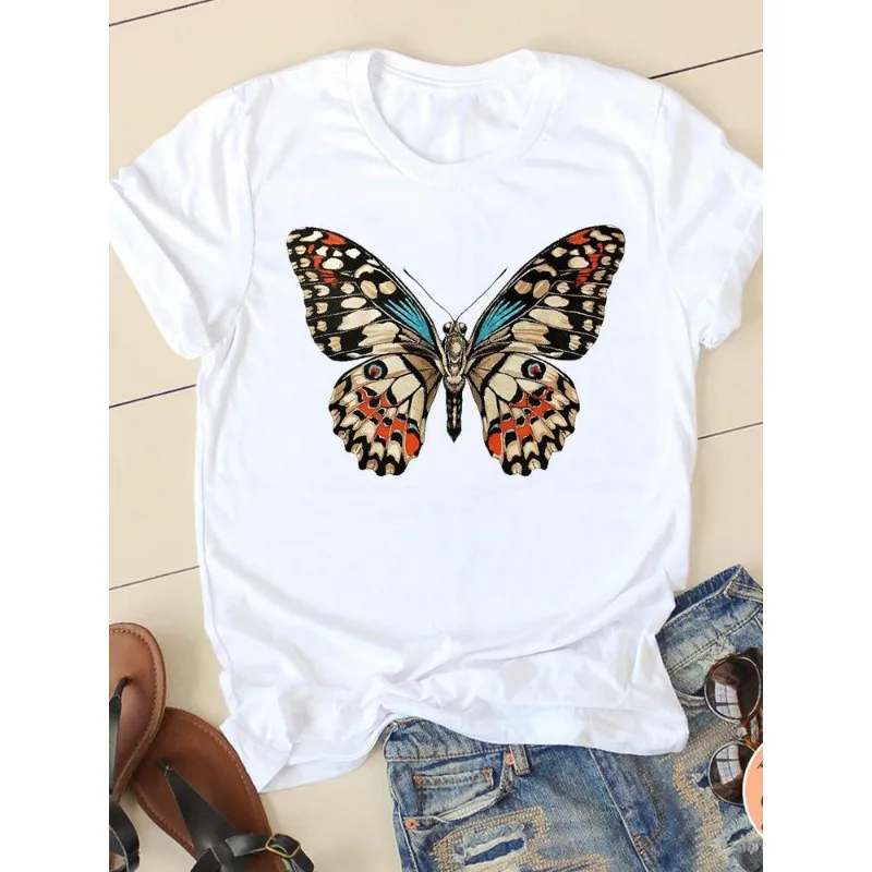 Moda damska Krótkie rękawy Letnia odzież z motywami z kreskówek Moda Harajuku Codzienne topy Graficzne koszulki Estetyczne