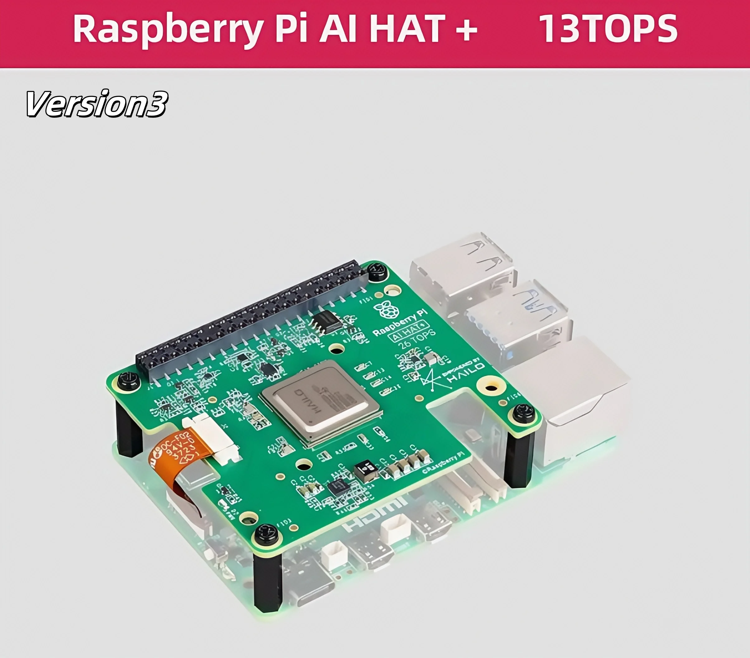 Raspberry Pi 5 AI Kit Artificial Intelligence Kit M.2 HAT+