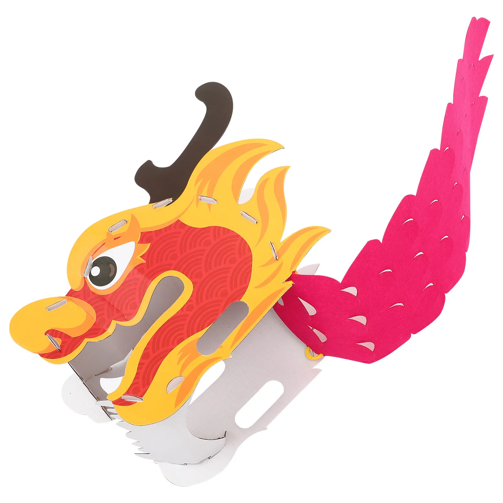 

1Set Paper DIY Dragon Head Making Material Wearable Dragon Head Ornament for Kids Crafting Creativity Development Role Play