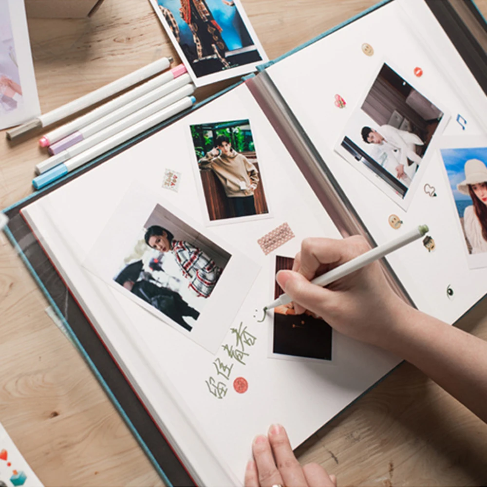 16 Inch Photo Album Gift Capacity Lover Lamination Birthday For Large Photo Linen Simple Album Baby Family Wedding Self-adhesive