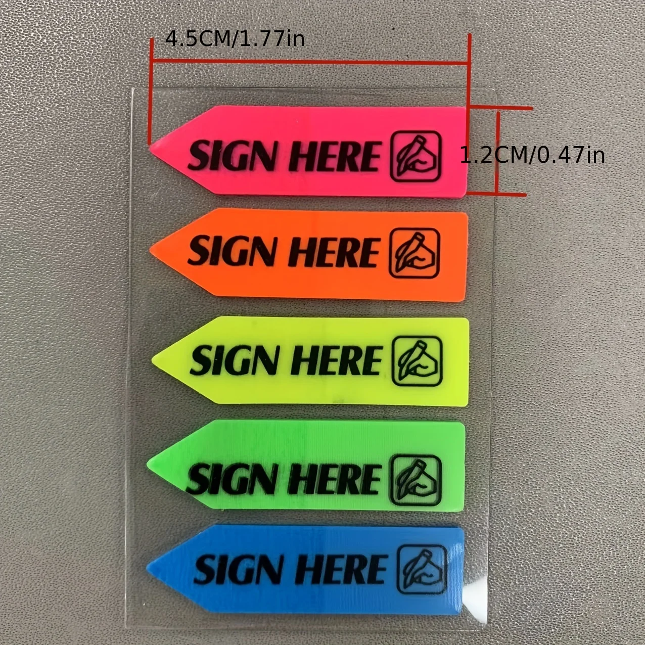 100pcs PET Transparent Waterproof Sign Here Signature Index Tab Sticky Notes Lable