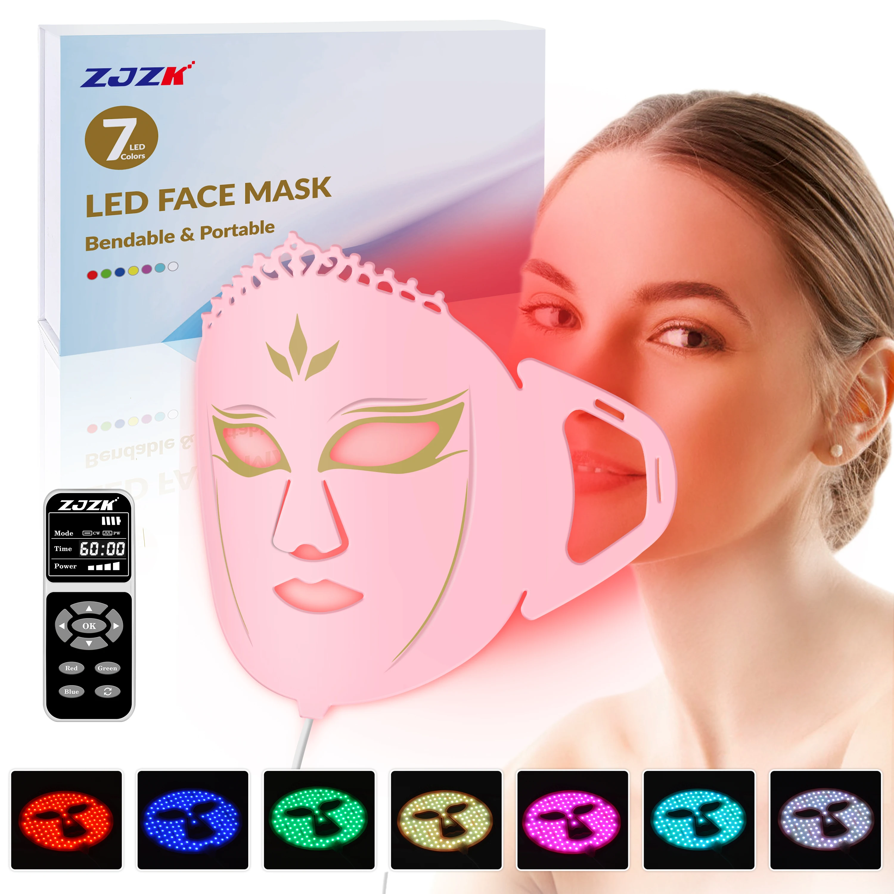 

ZJZK Photon Machine Mask Red Medical Grade LED Chip 850nm 940nm Laser Therapy Device For Pain Relief Professional Whitening