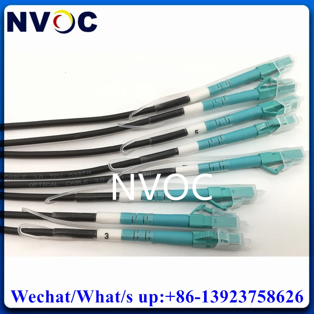 8Core 300M MM OM3-300 8C LC-LC/ST/FC/SCOutdoor DVI Waterproof 5.0mm Armored MultiMode Fiber Optic Patch Cord TPU Cable Connector