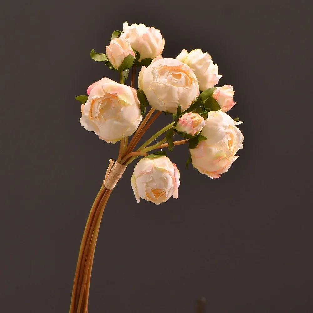 

9 головок, винтажные пионы, искусственные цветы, букет, искусственная Роза высокого класса для украшения свадьбы, дома Вечерние
