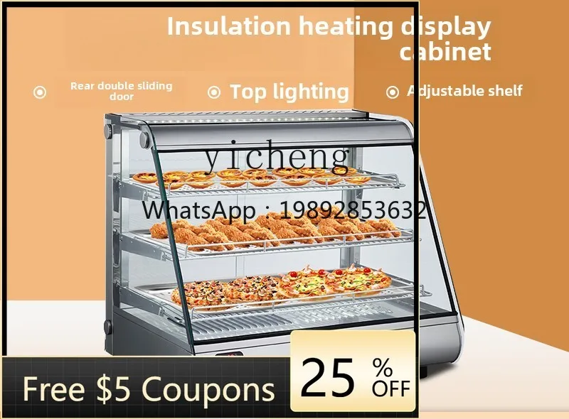 

ZS glass display deli cabinet egg tart burger fried chicken fried food curved small desktop insulation cabinet