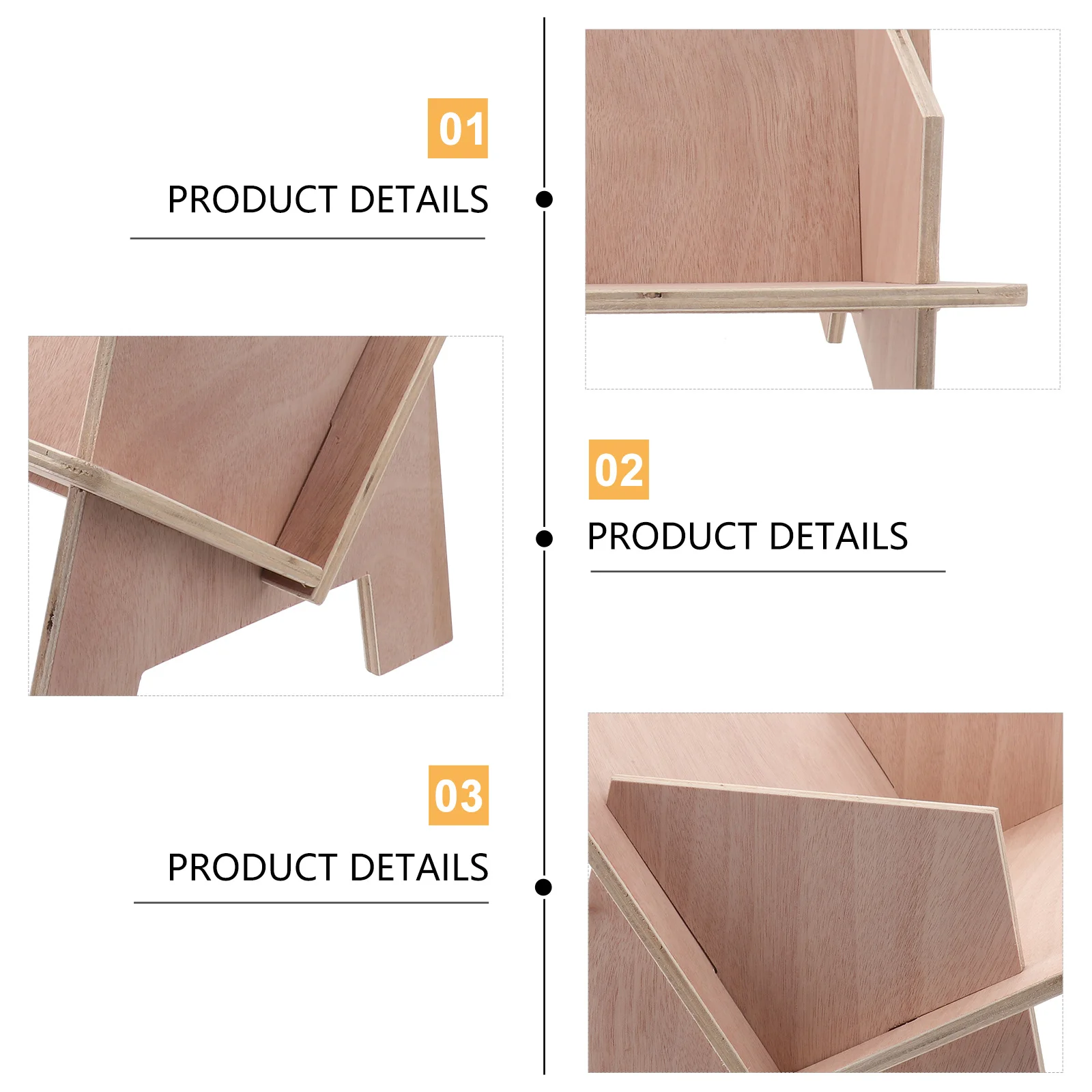 

1Pcs Simple Wooden Bookshelf Log Color Mini Desktop Document Storage Rack Creative Compact Bookrack Creative Bookshelf