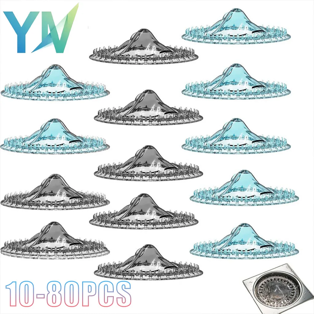 

10-80PCS Disposable Drain Hair Catcher Sticker Mesh Filter for Bathroom Shower Floor Drain Anti Clogging Kitchen Sink Bug Proof