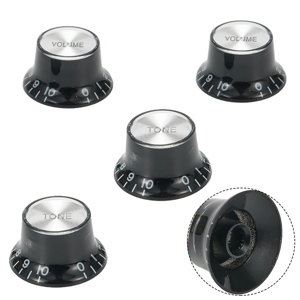 4pcs Aluminum Acrylic Guitar Knobs Set 2 Volume 2 Tone Controls For Gibson Epiphone Les Paul SG Electric Bass Guitar Accessories