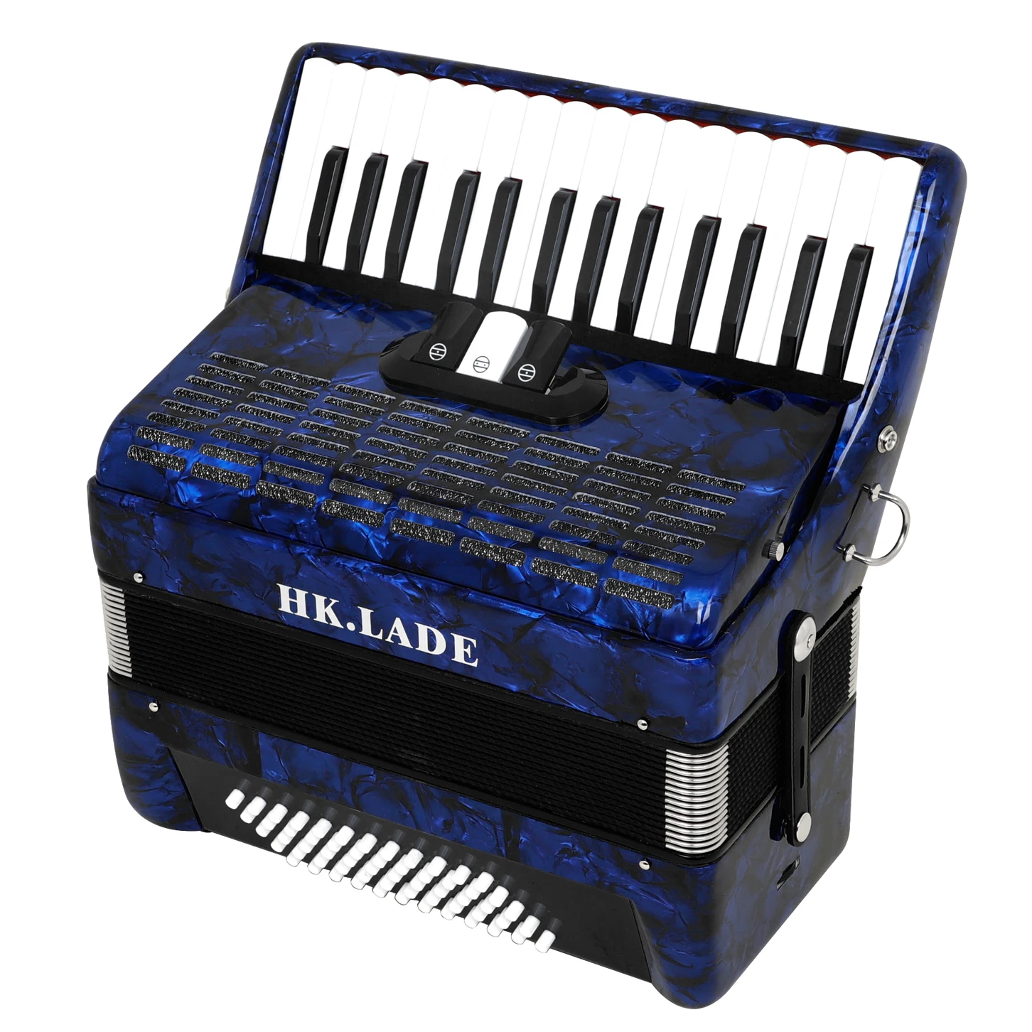 HK · LADE Red/Blue Accordion 30/32 Key 30/72 Bass 3 Keyboard Voice Professional Bayan Accordion for Performance Instrument