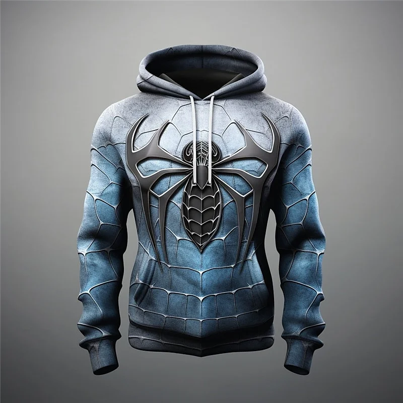 Autumn Fashion Sweatshirts For Men 3D Print Spider Pattern Leisure Cosplay  Oversized Hoodie Hip Hop Trend Harajuku Streetwear