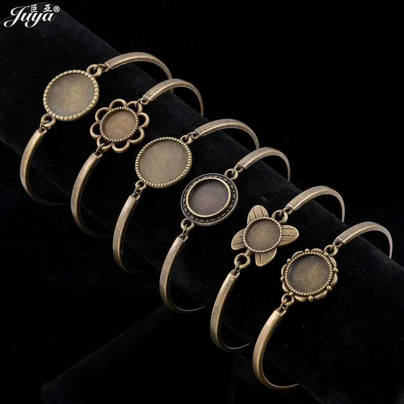 4 sztuk/partia Cabochon podstawa bransoletki 10mm 12mm 14mm 18mm 20mm pusta bransoletka taca ustawienie dla DIY akcesoria do wyrobu biżuterii akcesoria
