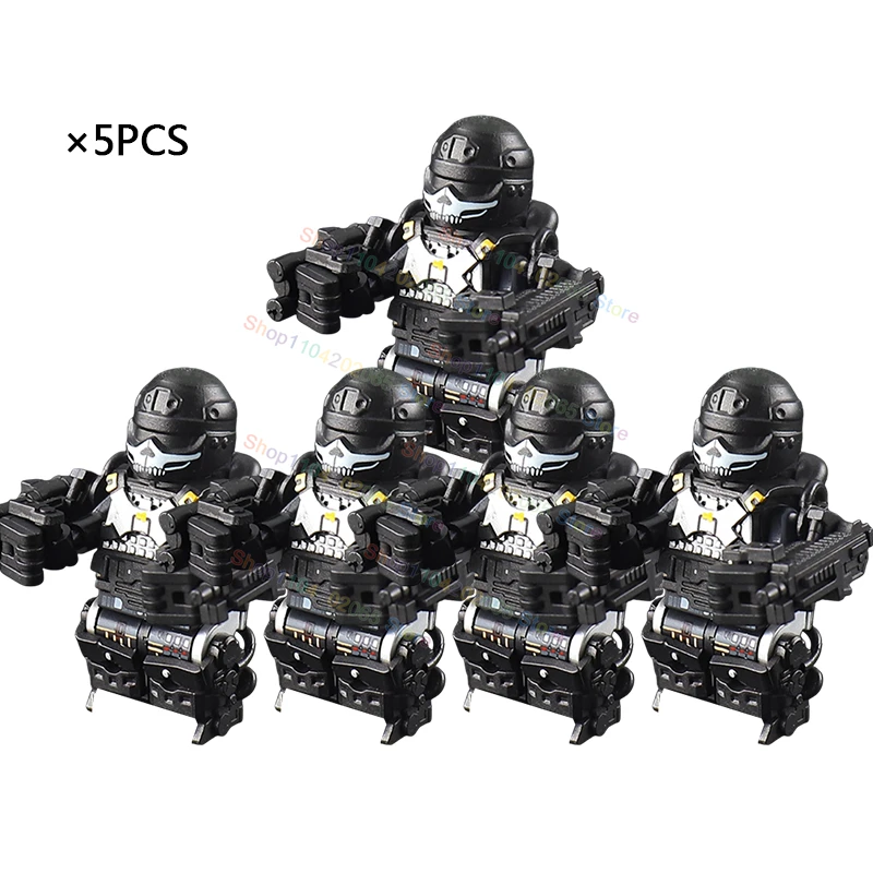 MOC Skeleton Heavy Armor Figures Soldiers Knights Building Blocks Armored Army Scene Weapons Bricks Assemble Toys