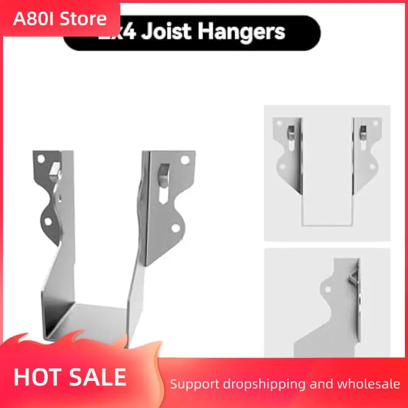 

A80I 10Pcs LU24 2X4 Galvanizing Face Strong Tie Brackets For Wood Hurricane Ties Rafter Ties
