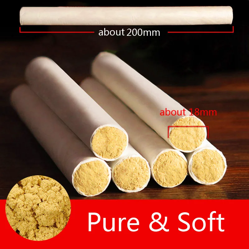 50:1 Pure Moxa Stick 10 Years Old Chinese Moxibustion Acupuncture Health Point Heating Therapy Wild Wormwood Moxa Rolls 18*200m