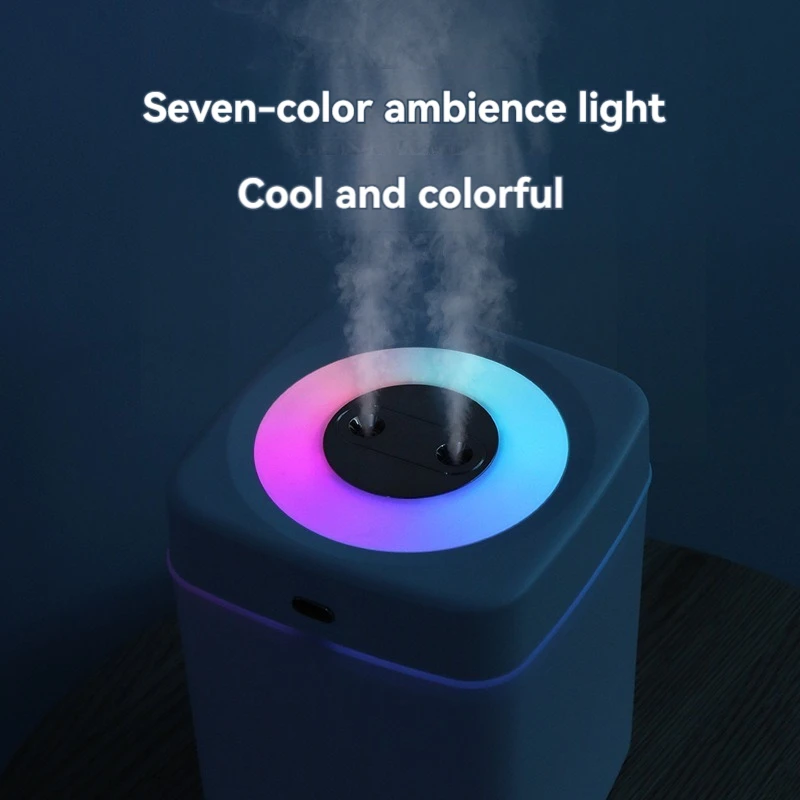 3000ML Desktop Humidifier Household Indoor Colorful Heavy Mist Double Spray Water Replenishing Air Purifier Gift