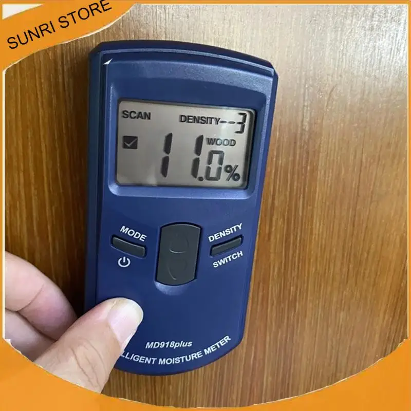 SUNRI-Md918plus Medidor de humedad de madera inductivo Detector de humedad húmeda de madera de ondas electromagnéticas