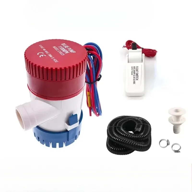 Kit de vidange de pompe de cale 12v 24V 750gph 1100GPH, pompe à eau utilisée dans les maisons à moteur d'hydravion de bateau, pompe à eau submersible pour bateau domestique