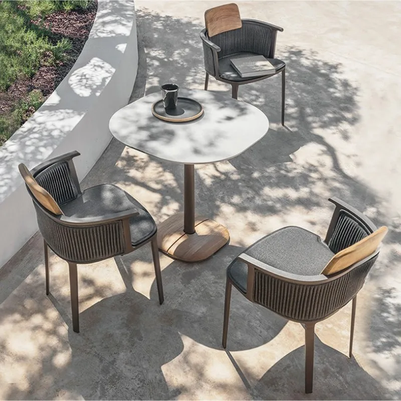 

Balcony Table and Chair Outdoor Rattan Chair Nordic Garden Outdoor Restaurant Bar Dining Table Bar Chair Garden Designer