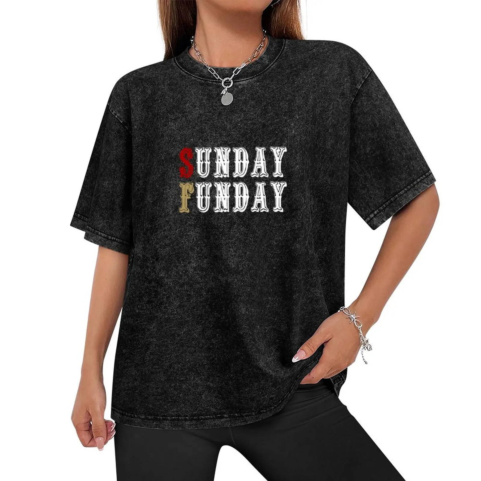 Sunday Funday T-Shirt customizeds oversized graphic tee street wear mens vintage t shirts