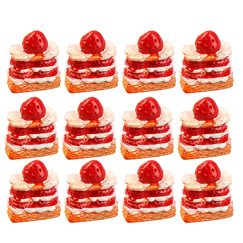 

15 Pcs Simulated Cake Mini Model Desktop Fake Dessert Decorations Ornament
